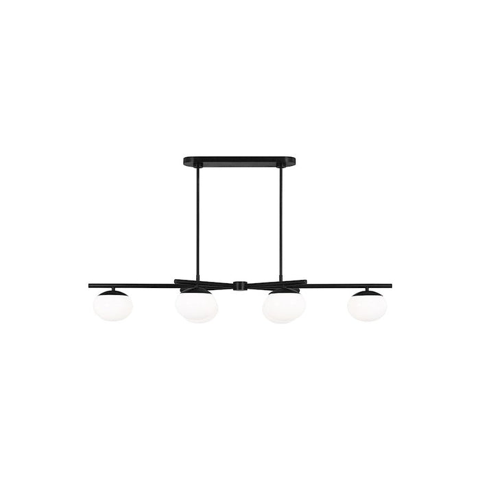 ED Ellen DeGeneres Lune 6 Light 18" Linear Chandelier, Iron/White - EC1276AI