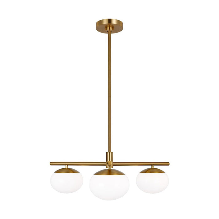 ED Ellen DeGeneres Lune 3 Light Semi-Flush Mount, Brass/Milk White - EF1063BBS