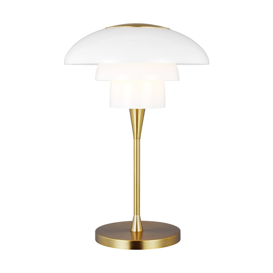 Ellen Rossie 1 Light Table Lamp, Burnished Brass/Milk White - ET1381BBS1