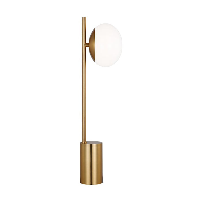 ED Ellen DeGeneres Lune 1 Light Table Lamp, Brass/Milk White - ET1461BBS2