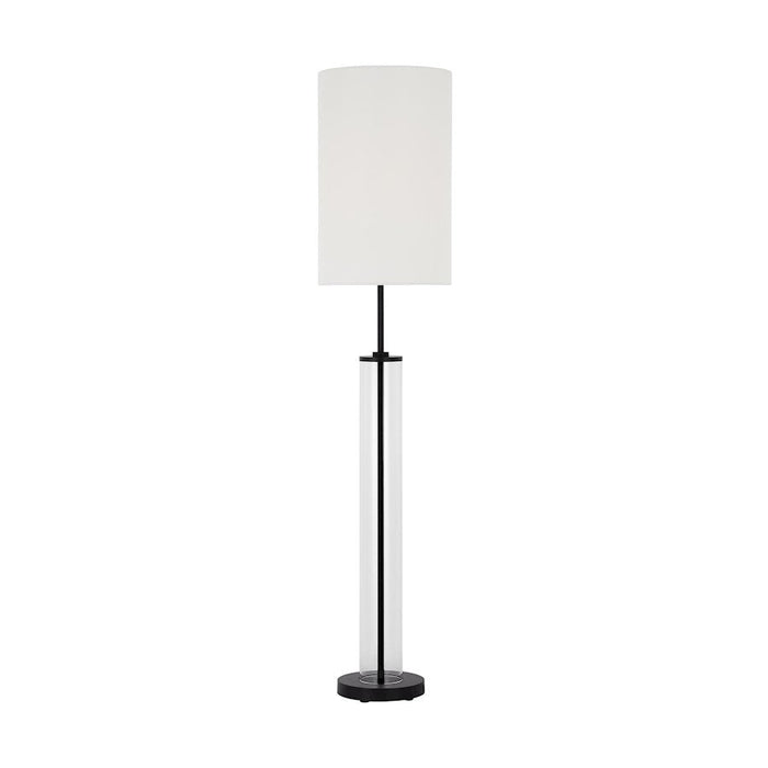 ED Ellen DeGeneres Leigh 1 Light 12" Floor Lamp, Iron/White Linen - ET1481AI1