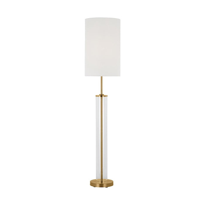 ED Ellen DeGeneres Leigh 1 Light 12" Floor Lamp, Brass/White Linen - ET1481BBS1