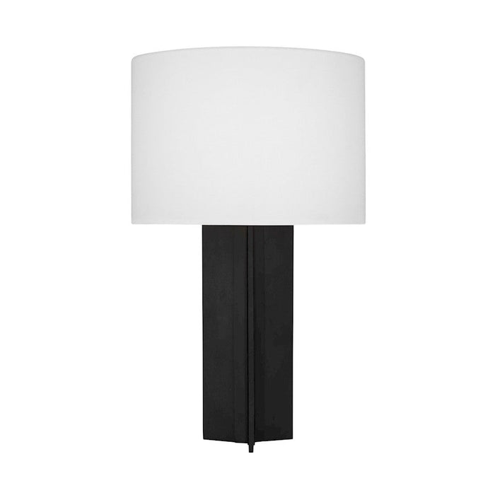 ED Ellen DeGeneres Bennett 1 Light 16" Table Lamp, Iron/White Linen - ET1491AI1