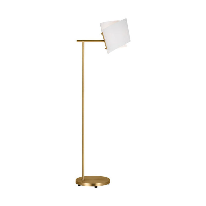 ED Ellen DeGeneres Paerero 1 Light 9" Task Floor Lamp, Brass/White - ET1501BBS1