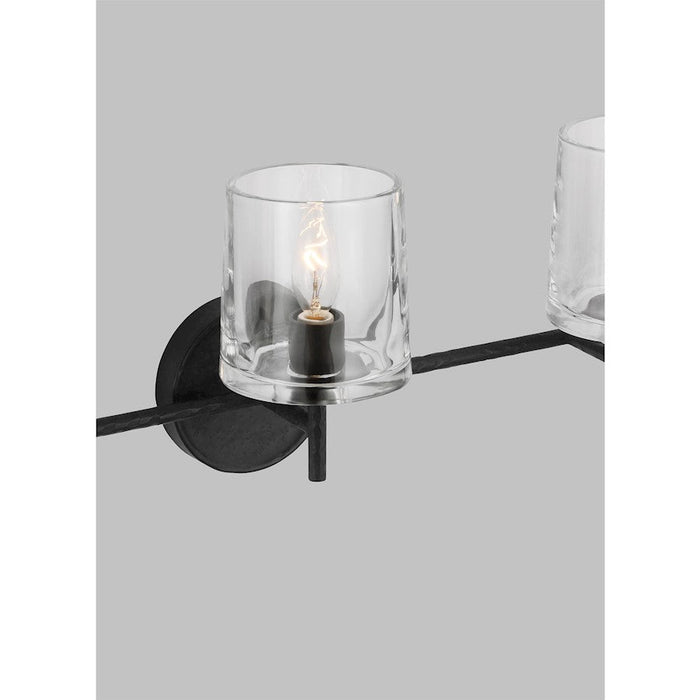 Visual Comfort Studio DeGeneres Marietta 3 Light Vanity, AgIron/Clear