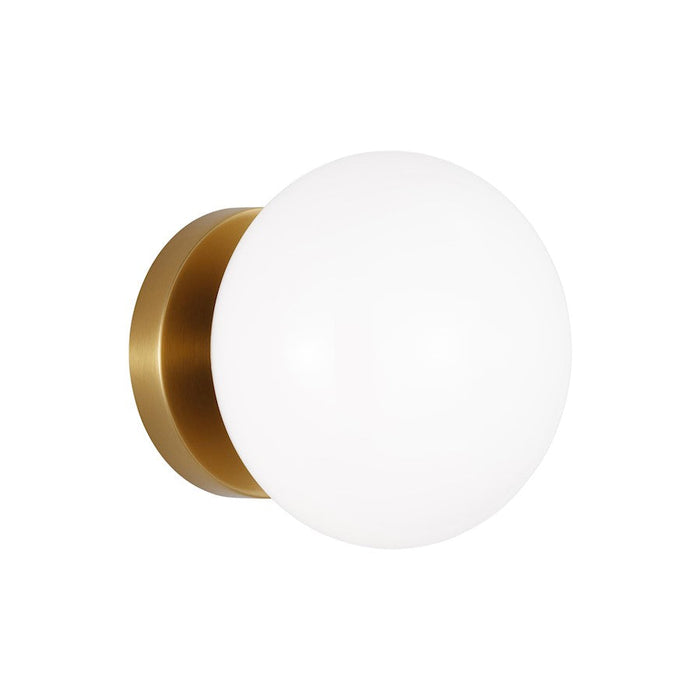 ED Ellen DeGeneres Lune 1 Light Sconce, Burnished Brass/Milk White - EV1011BBS