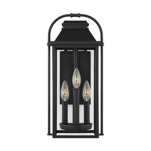 Feiss Wellsworth 3-Lt Outdoor 9" Sconce, Black/Clear - OL13200TXB