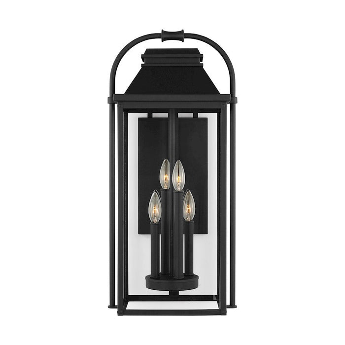 Feiss Wellsworth 4-Lt Outdoor 13" Sconce, Black/Clear - OL13202TXB