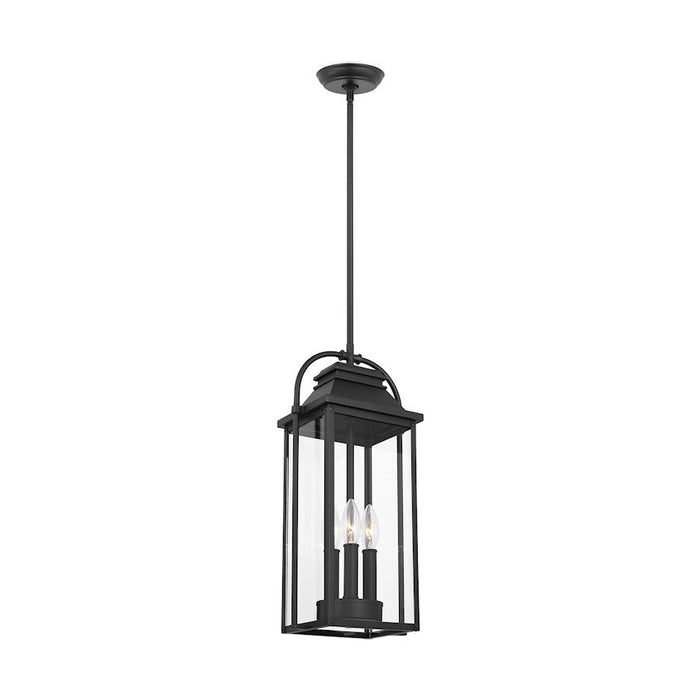 Feiss Wellsworth 3-Lt Outdoor 9" Pendant, Black/Clear - OL13209TXB