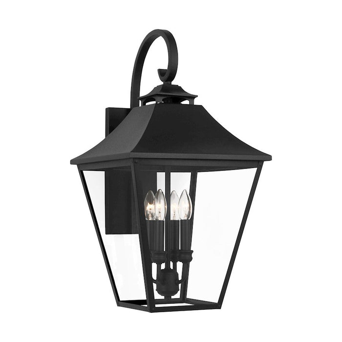 Visual Comfort Studio Galena 4-Lt Outdoor 13" Sconce, Black/Seed- OL14404TXB