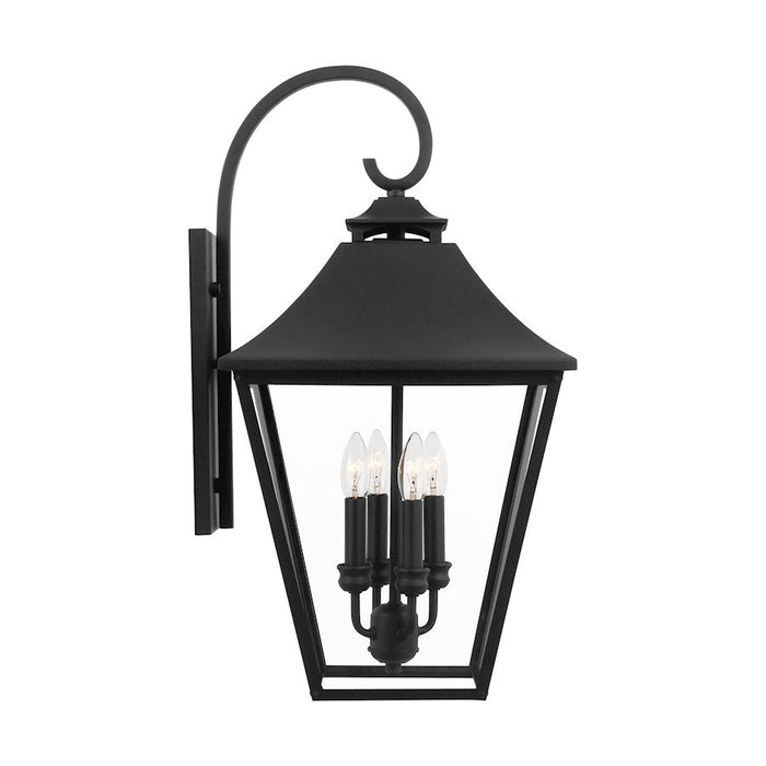 Visual Comfort Studio Galena 4-Lt Outdoor 13" Sconce, Black/Seed- OL14404TXB