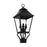 Visual Comfort Studio Galena 4-Lt Outdoor 13" Post Lantern, BK/Seed- OL14407TXB