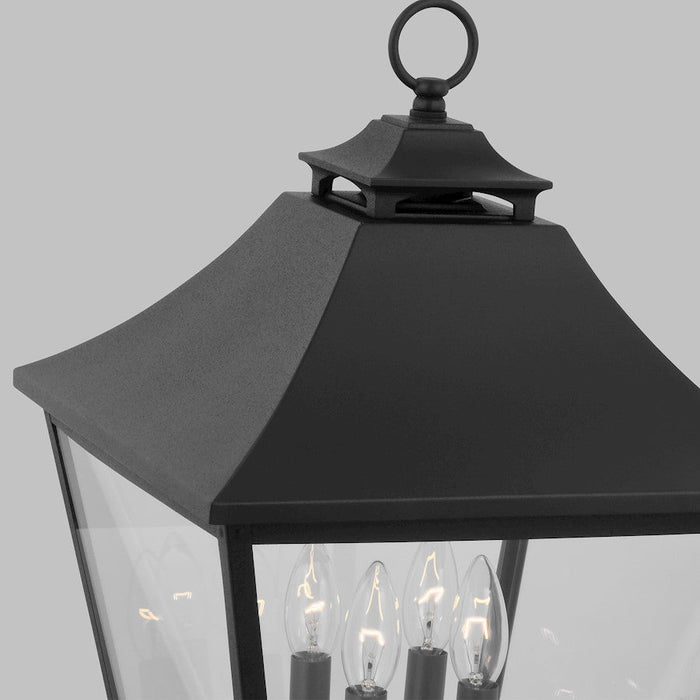 Visual Comfort Studio Galena 4-Lt Outdoor 13" Post Lantern, BK/Seed- OL14407TXB