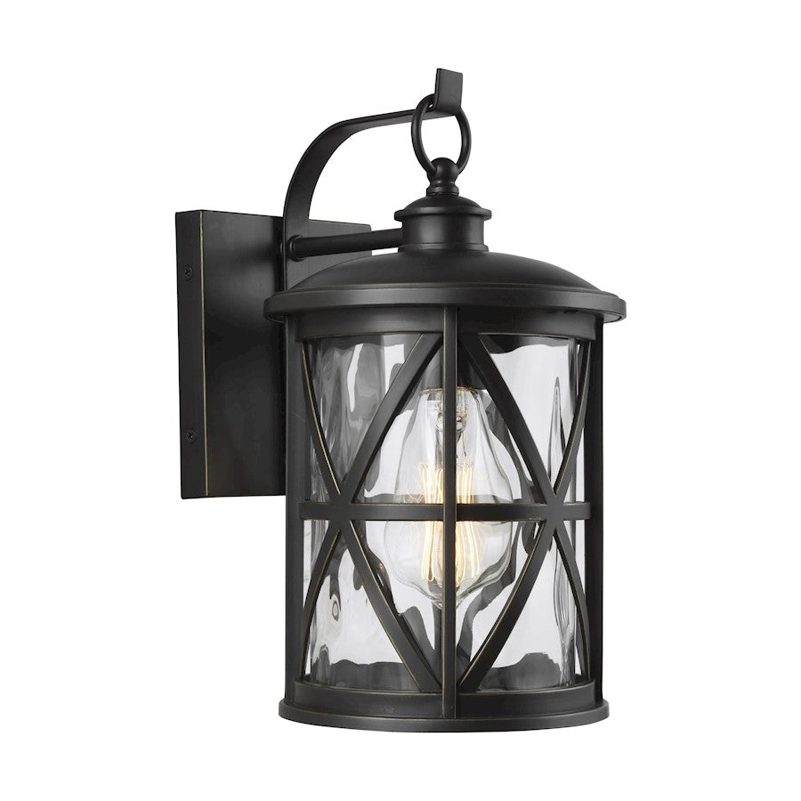 Feiss Millbrooke 12" 1-Light Outdoor Lantern, Bronze/Water - OL15200ANBZ