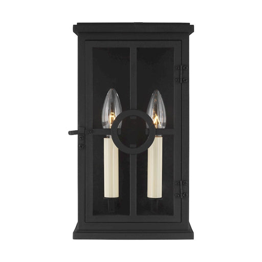 Feiss Belleville 6.75" 2-Light Outdoor Wall Lantern, Black - OL15300TXB