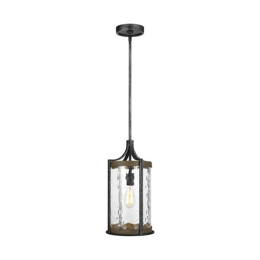 Visual Comfort Studio Angelo 1-Lt Pendant, WeatherOak/Slate Grey