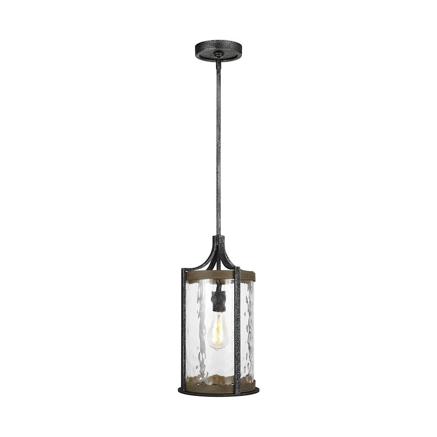 Visual Comfort Studio Angelo 1-Lt Pendant, WeatherOak/Slate Grey