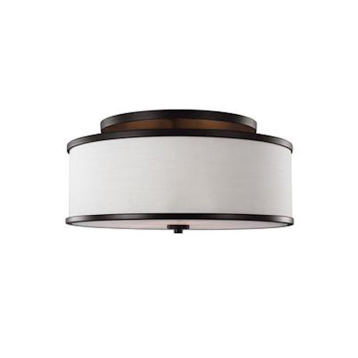 Murray Feiss Lennon 3-Light Semi-Flush, Oil Rubbed Bronze/Ivory Linen - SF339ORB