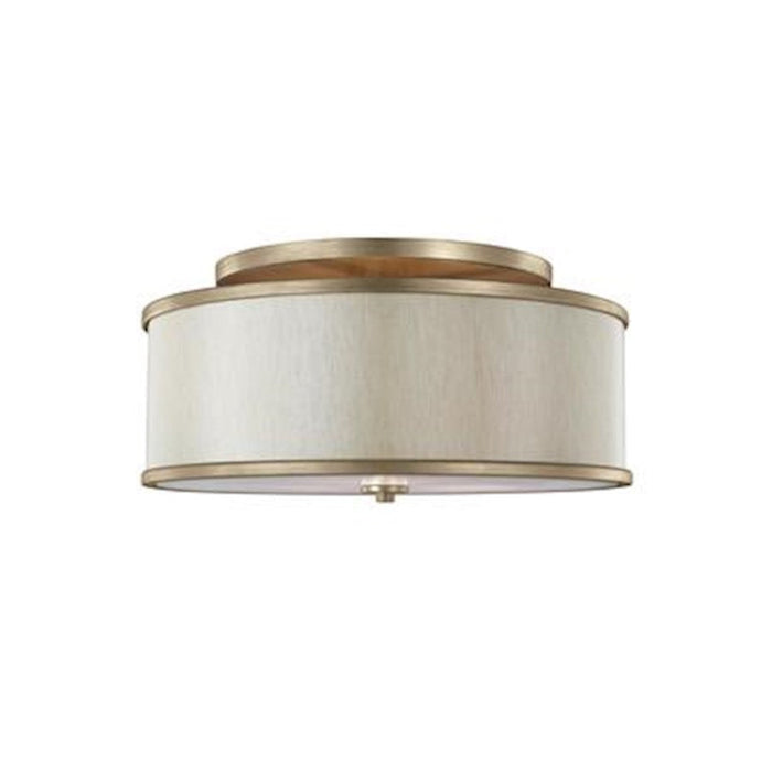 Murray Feiss Lennon 3-Light Semi-Flush Mount, Sunset Gold/CreamÂ Linen - SF339SG