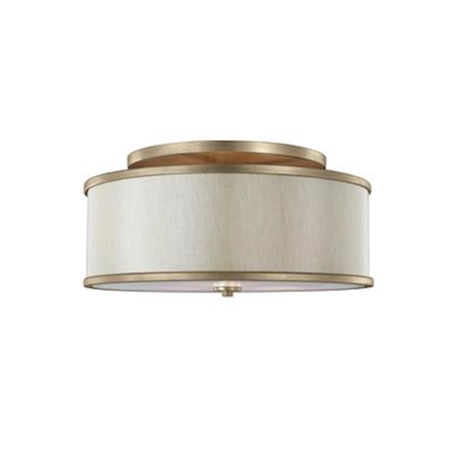 Murray Feiss Lennon 3-Light Semi-Flush Mount, Sunset Gold/CreamÂ Linen - SF339SG