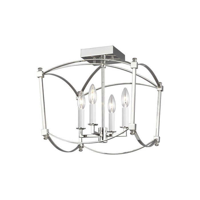 Murray Feiss Thayer 4-Light Semi-Flush Mount, Polished Nickel - SF350PN