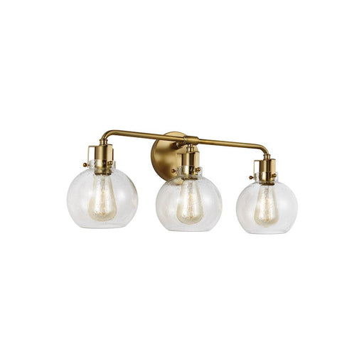 Visual Comfort Studio Clara 3 Light Vanity, BurnishBrass