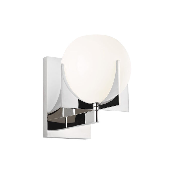 Feiss Abbott 1-Light Sconce, Polished Nickel/White Milk - VS2461PN