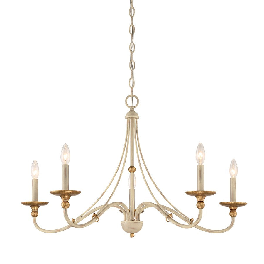 OPEN BOX ITEM: Minka Lavery Westchester 5-Lt 20" Chandelier, WH/GG - MI1045-701