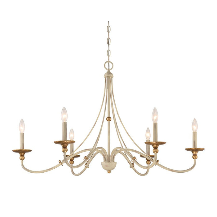 Minka Lavery Westchester 6 Light Chandelier, White/Gilded Gold - 1046-701