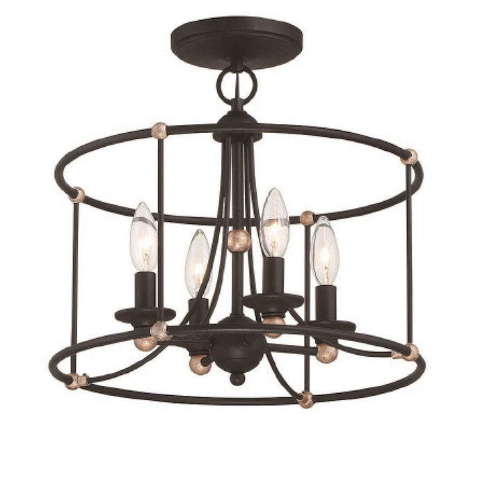 Minka Lavery Westchester 4 Lt Semi Flush, Coal/Skyline Gold - 1049-677