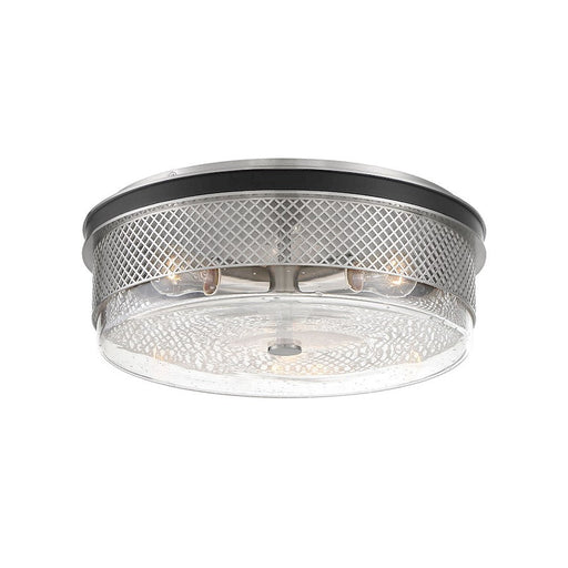 Minka Lavery Coles Crossing 3 Light Flush Mount, Coal/Brushed Nickel - 1059-691