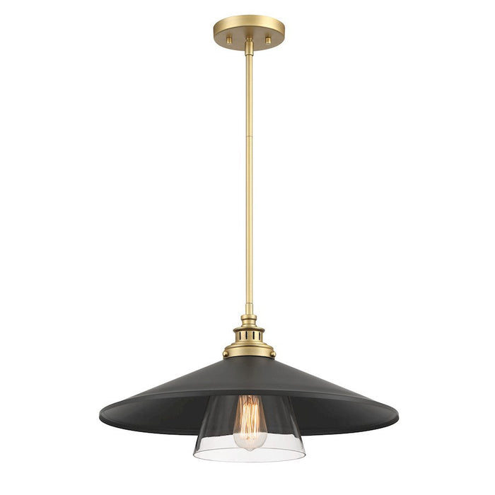 Minka Lavery Segan 1 Light Pendant, Coal/Soft Brass (Painted) - 1406-758