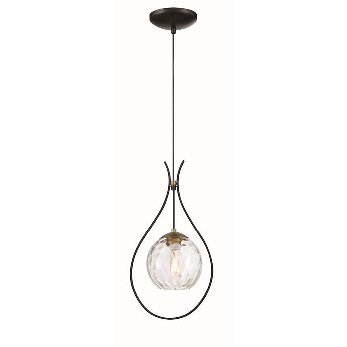 Minka Lavery Cody 1 Light Mini Pendant, Coal/Soft Brass - 1531-726