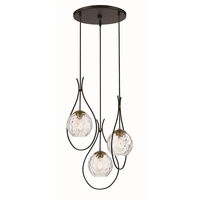 Minka Lavery Cody 3 Light Pan Pendant, Coal/Soft Brass - 1533-726