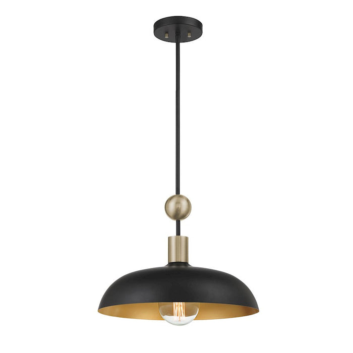 Minka Lavery Biloxi 1Lt Medium Pendant, Coal/Weathered Antique Brass - 1995-862