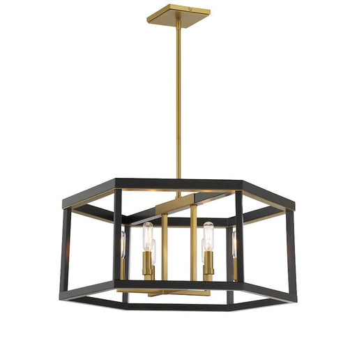 Minka Lavery Union Estates 6 Light Island, Coal/Soft Brass - 2116-726