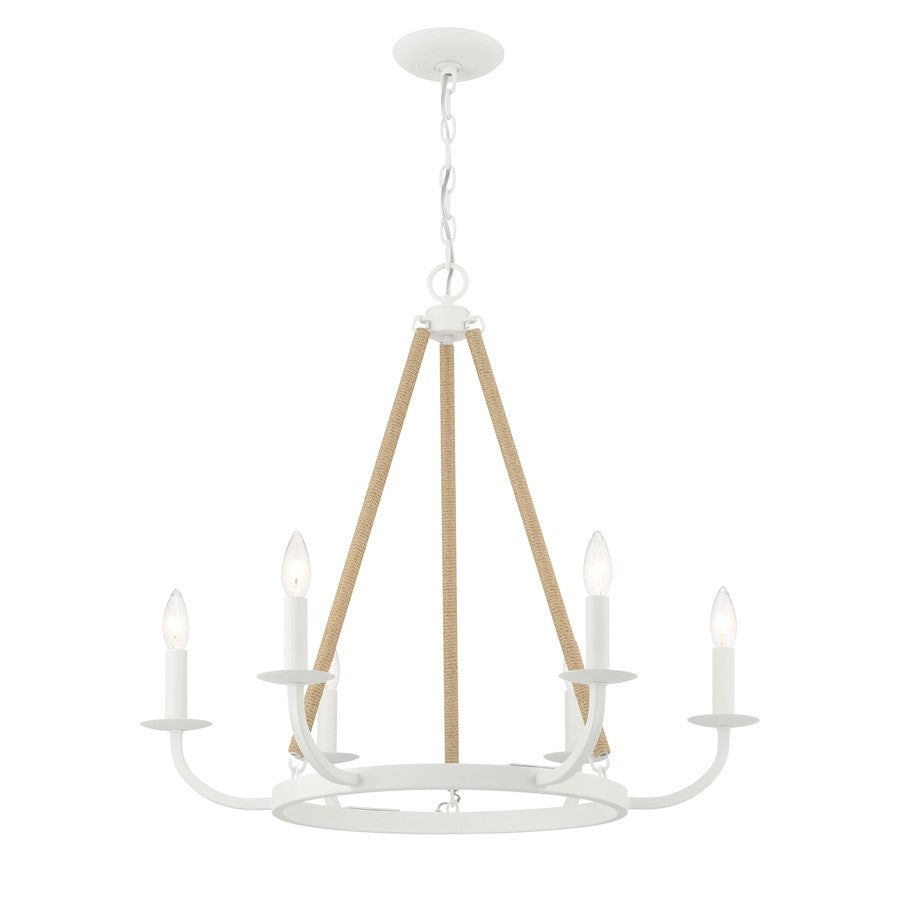 Minka Lavery Lanton 6 Light Chandelier, Sand White - 2126-655