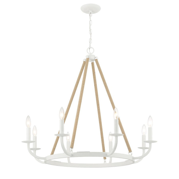 Minka Lavery Lanton 8 Light Chandelier, Sand White - 2128-655