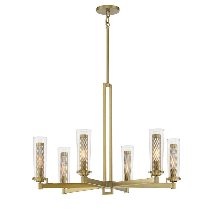 Minka Lavery Emmerham 6 Light Chandelier, Soft Brass/Clear - 2186-695