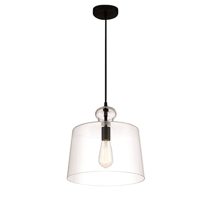 Minka Lavery 1 Light 13" Pendant, Coal/Clear - 2336-66A