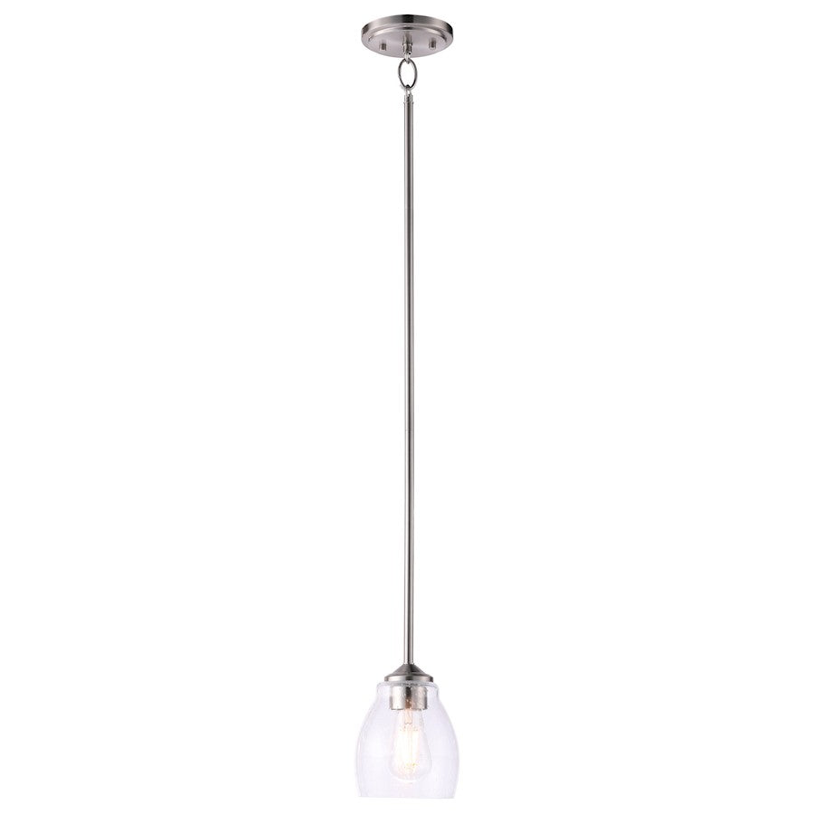 Minka Lavery Winsley 1 Light Mini Pendant, Brushed Nickel - 2430-84