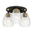 Minka Lavery Winsley 3 Light Semi Flush Mount, Coal/Stained Brass - 2438-878