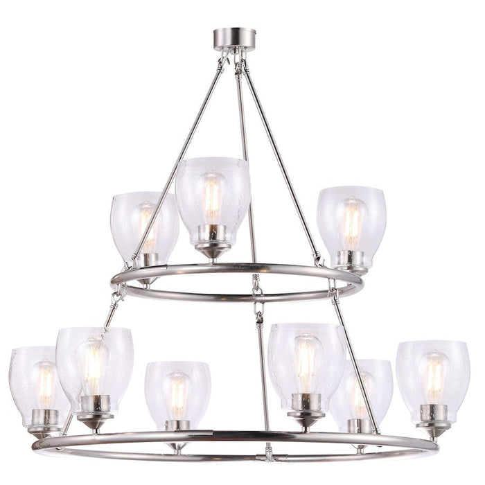 Minka Lavery Winsley 9 Light Chandelier, Brushed Nickel - 2439-84