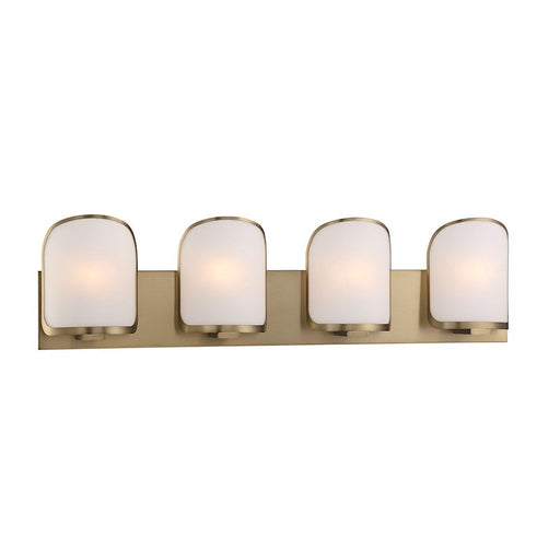 Minka Lavery Bishop Crossing 4 Light Bath, Soft Brass/Etched White - 2454-695