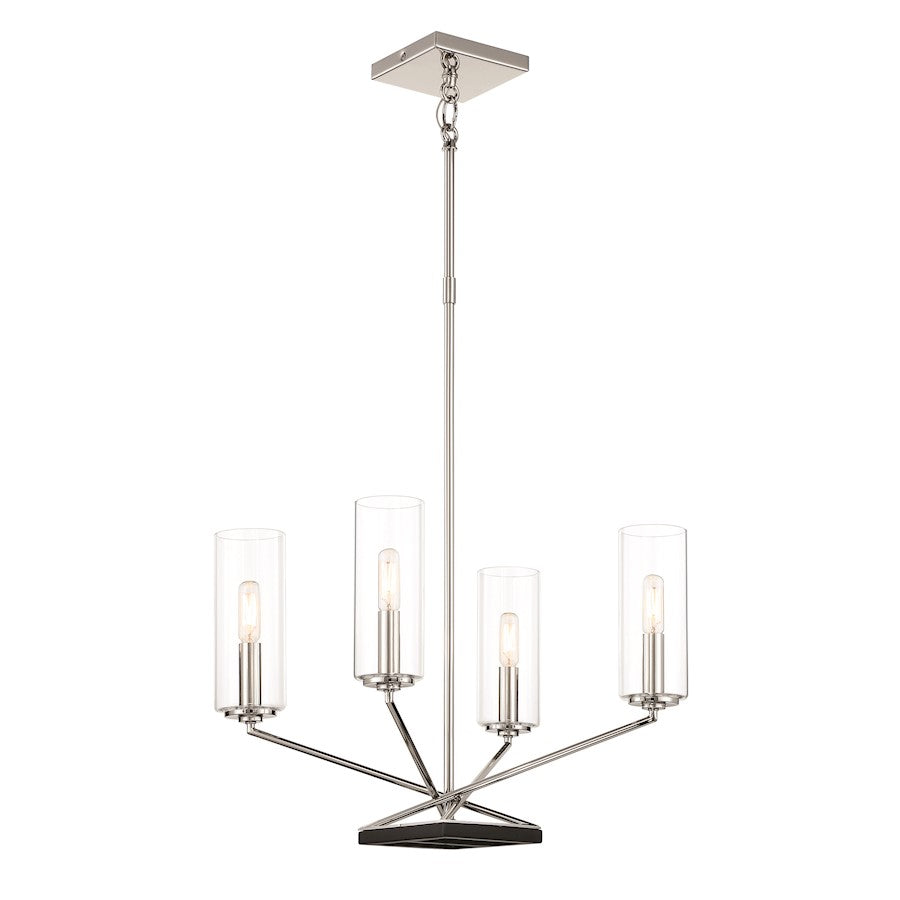 Minka Lavery Highland Crossing 4 Light Chandelier, Coal/Nickel /Clear - 2494-572