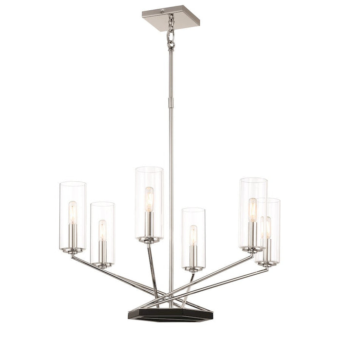 Minka Lavery Highland Crossing 6 Light Chandelier, Coal/Nickel /Clear - 2495-572