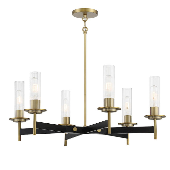 Minka Lavery Baldwin Park 6 Light Chandelier, Coal/Soft Brass - 2546-726