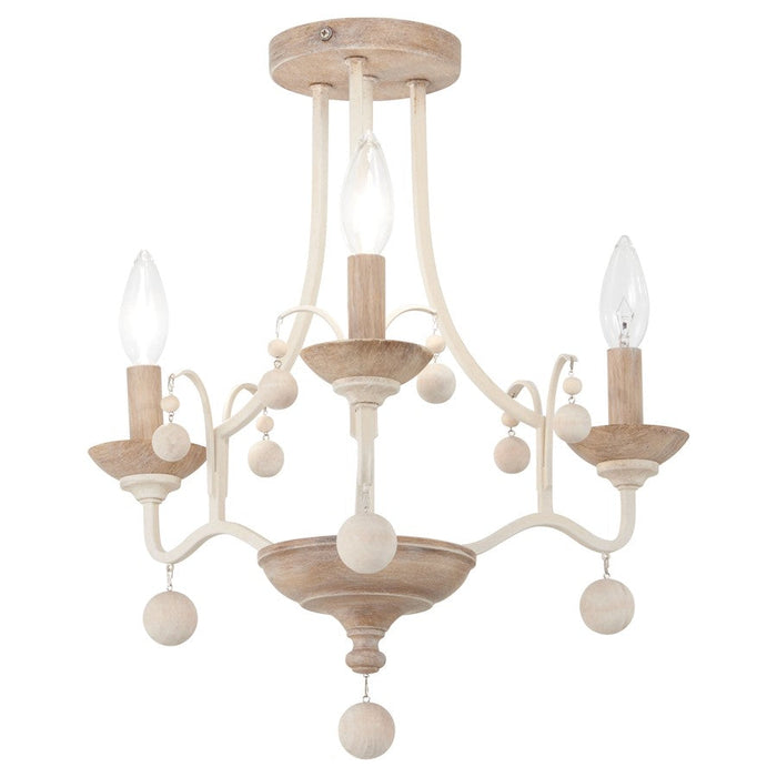 Minka Lavery Colonial Charm 3Lt Semi Flush, White/Sun Dried Clay - 2662-717