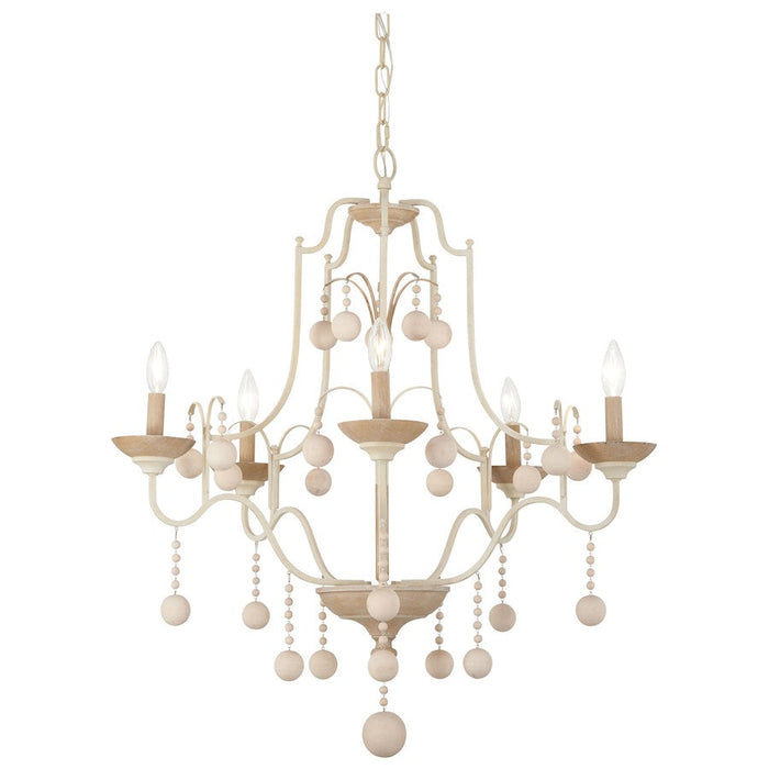 Minka Lavery Colonial Charm 5Lt Chandelier, White Wash/Sun Dried Clay - 2665-717