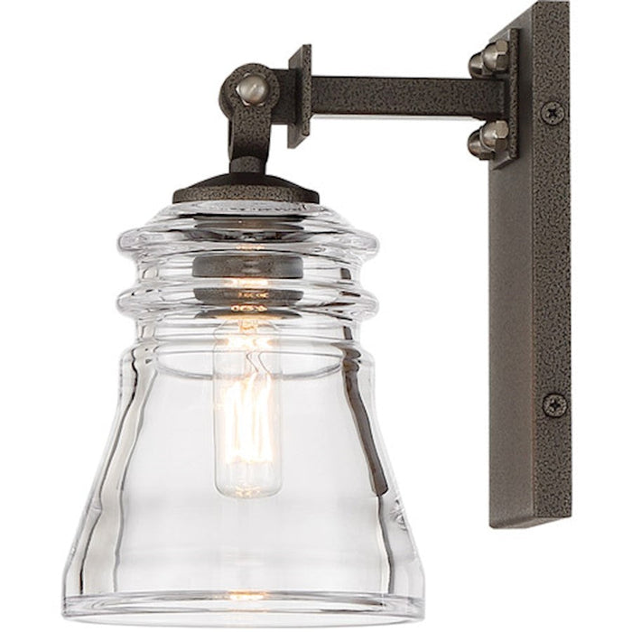 Minka Lavery Graham Avenue 1 Light Wall Sconce, Smoked Iron/Nickel